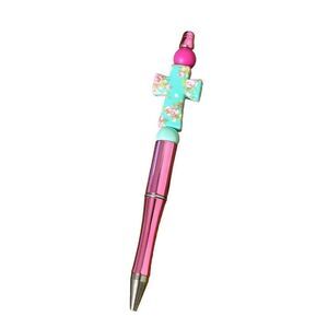 Floral cross chunky bead pen‎